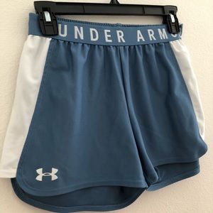 Blue and White Under Armour athletic Shorts